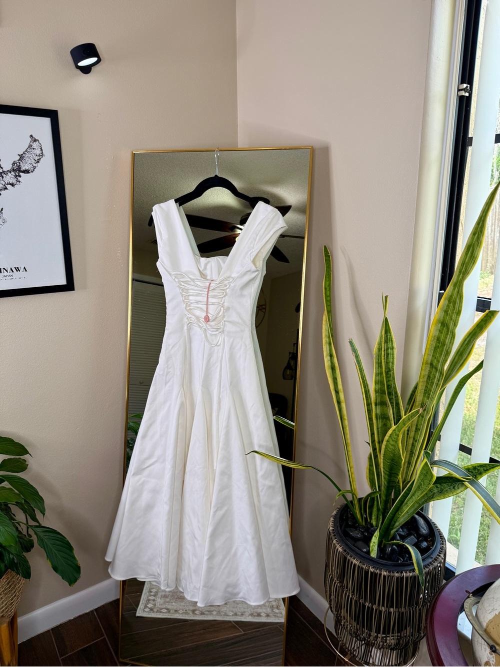 HOUSE OF CB 'Raisa' White Square Neck Twill Midi Dress NWOT - Picture 5 of 5